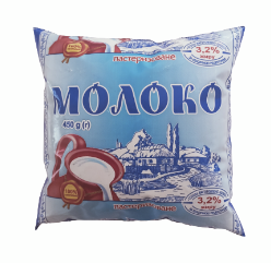 Молоко коров'яче БАЛМОЛОКО, пастеризоване, 3,2%, 450г